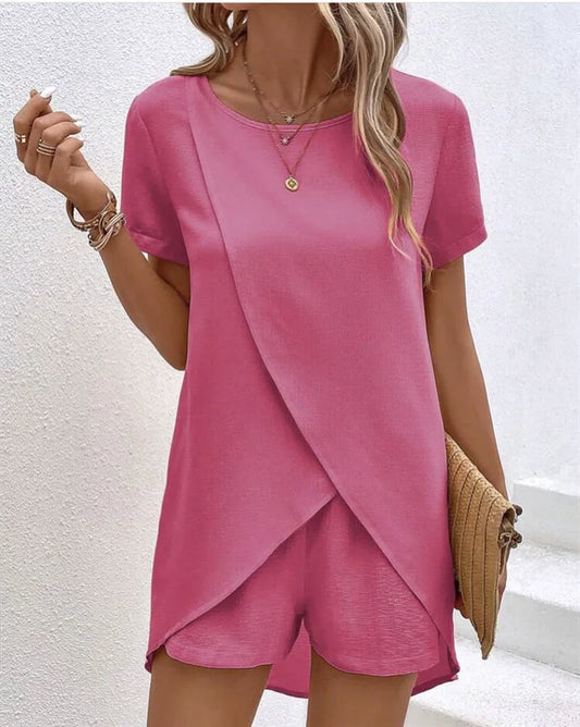 Elaine | Women’s Layered Top & Shorts Co-ord Set