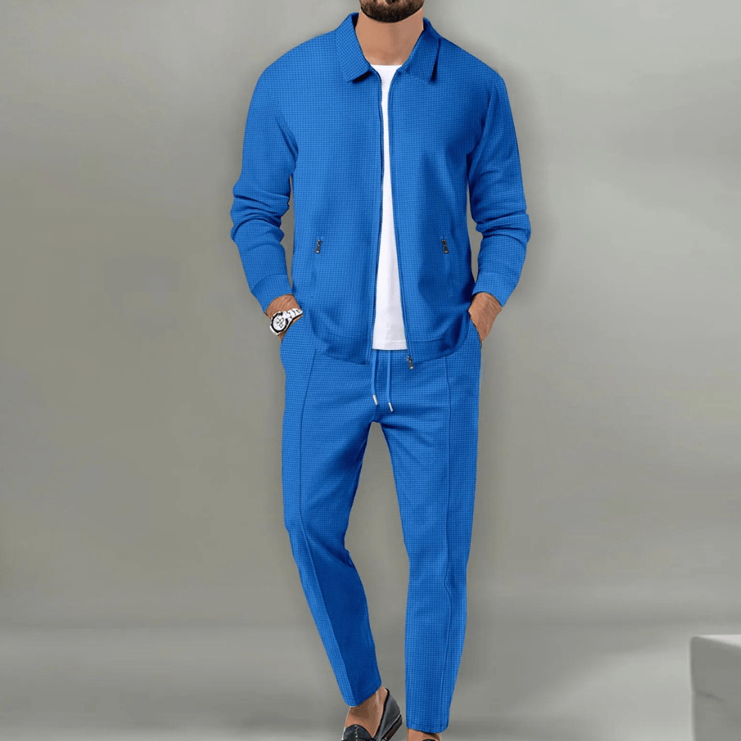 Koda | Men’s Waffle-Knit Zip-Up Jacket & Trousers Set