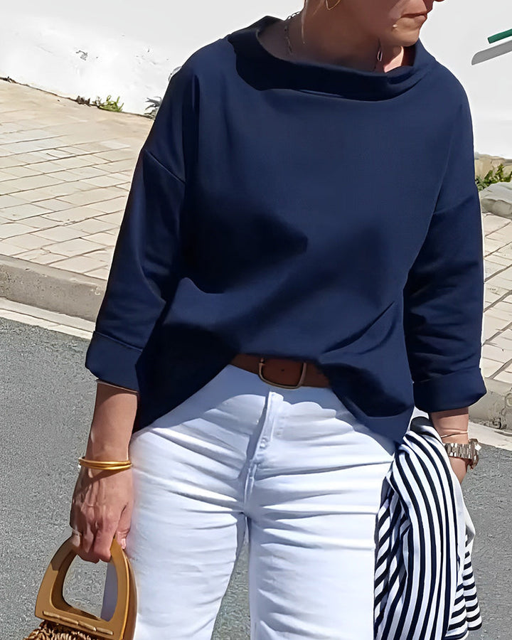 Stella | Women’s Structured Rolled Neck Boxy Blouse