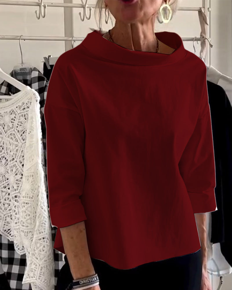 Stella | Women’s Structured Rolled Neck Boxy Blouse