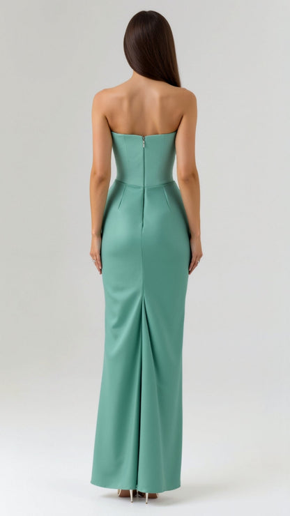 Celine | Women’s Sleek Column Wedding Guest Maxi Dress