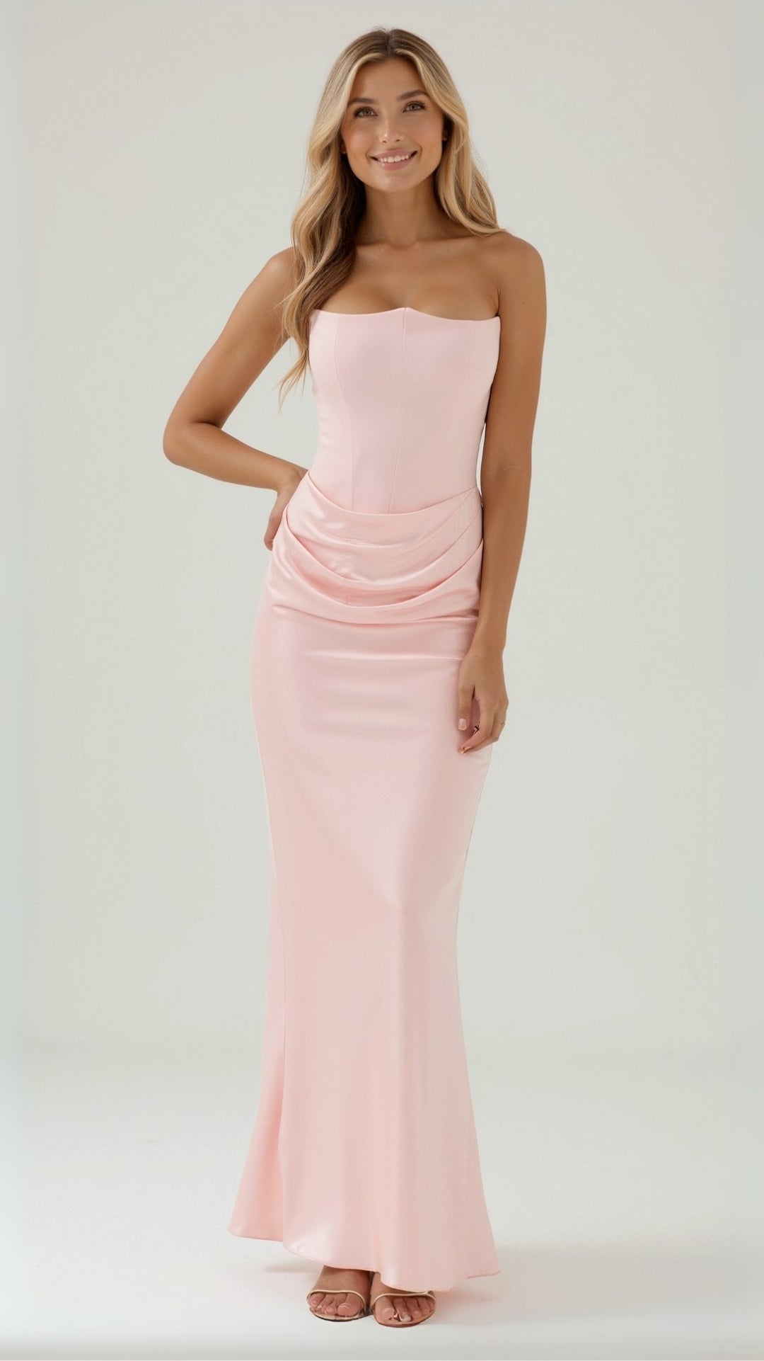 Celine | Women’s Sleek Column Wedding Guest Maxi Dress