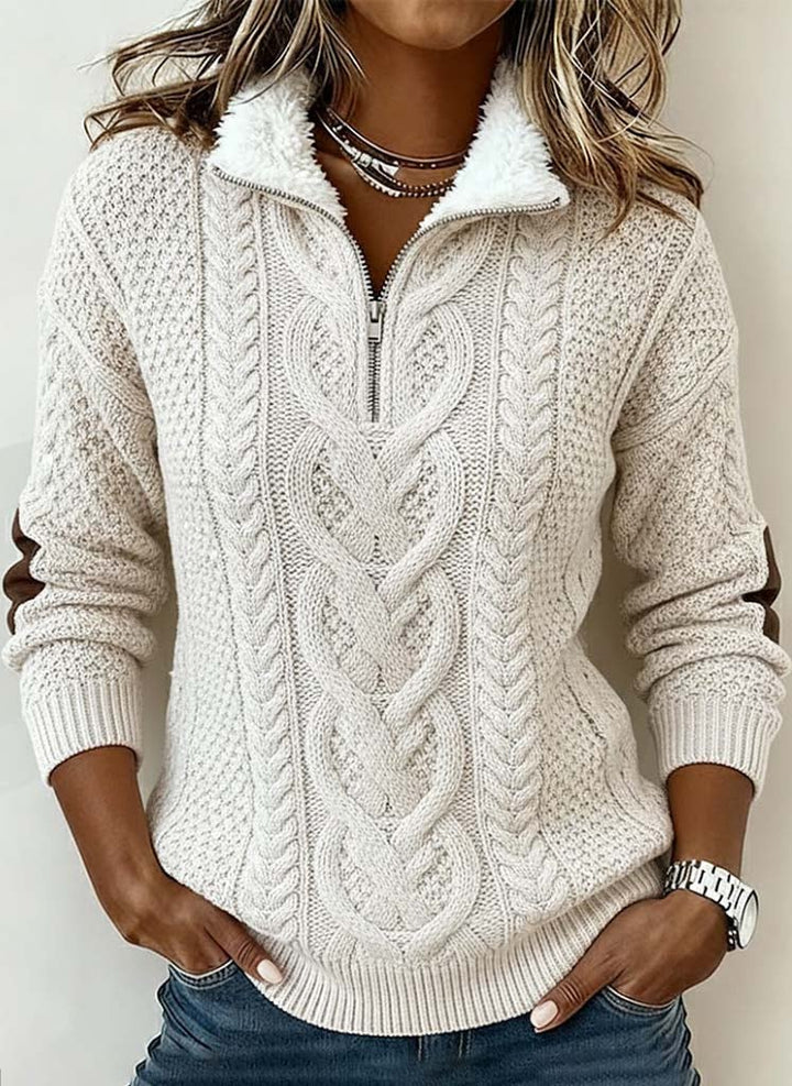 Lysandra | Half-Zip Cable Knit Sweater