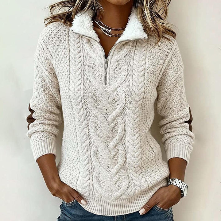 Lysandra | Half-Zip Cable Knit Sweater