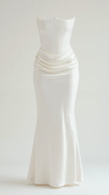 Celine | Women’s Sleek Column Wedding Guest Maxi Dress