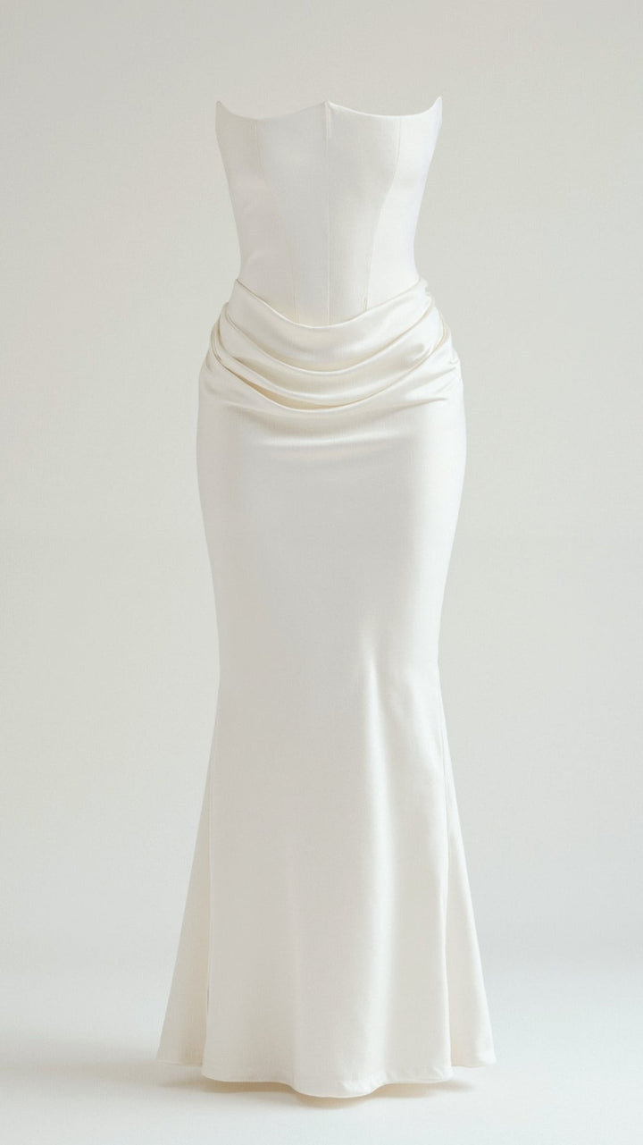 Celine | Women’s Sleek Column Wedding Guest Maxi Dress