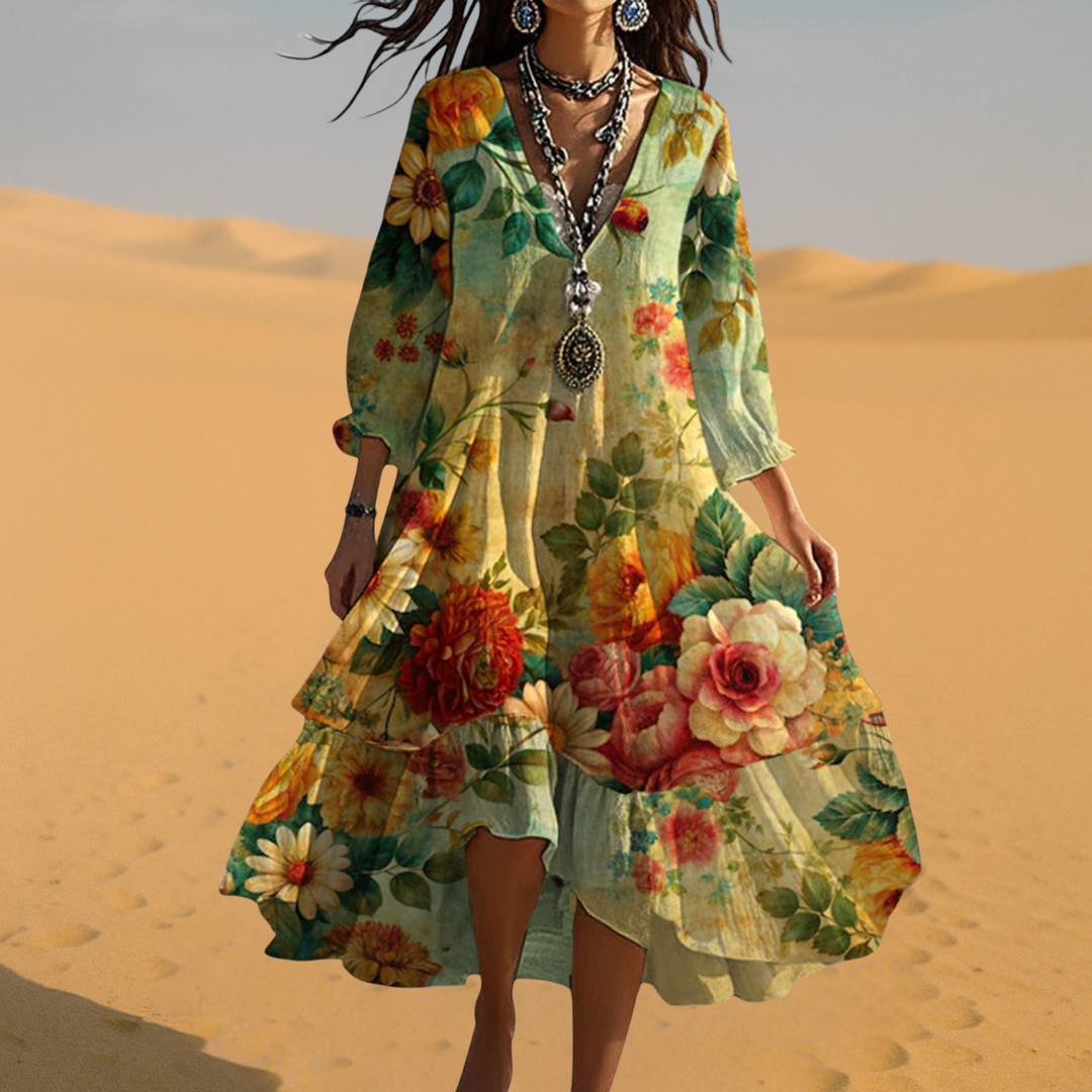 Women's Vintage Boho V-Neck Summer Dress
