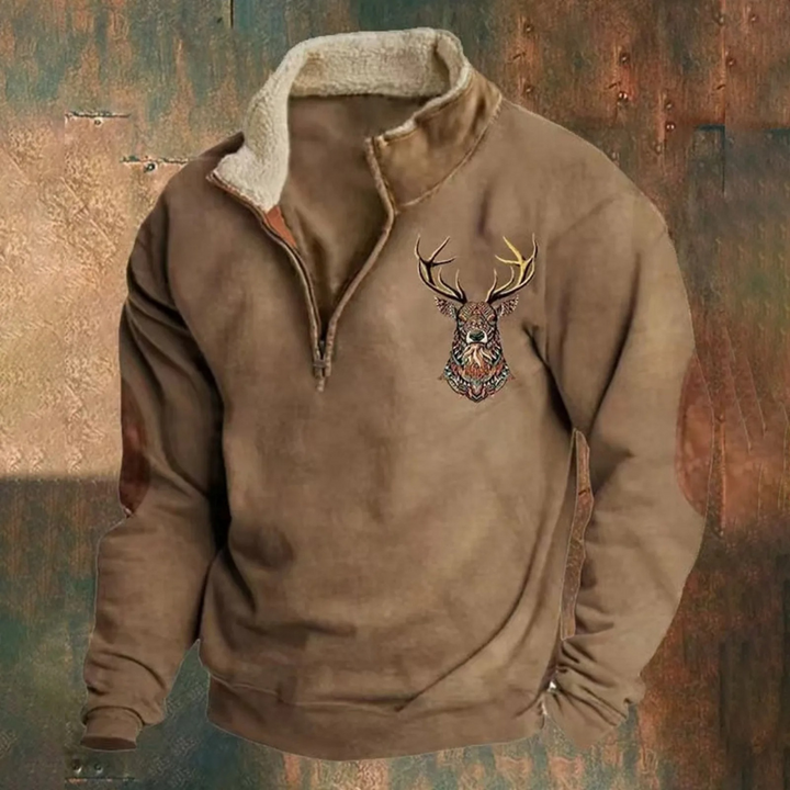 Men’s Embroidered Deer Pullover