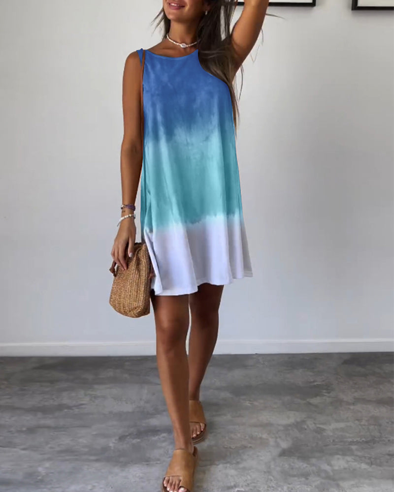 Mara | Women’s Ombre Sleeveless Swing Mini Dress