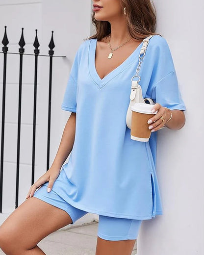 Camilla | Women’s Reversible Tee & Biker Short Set
