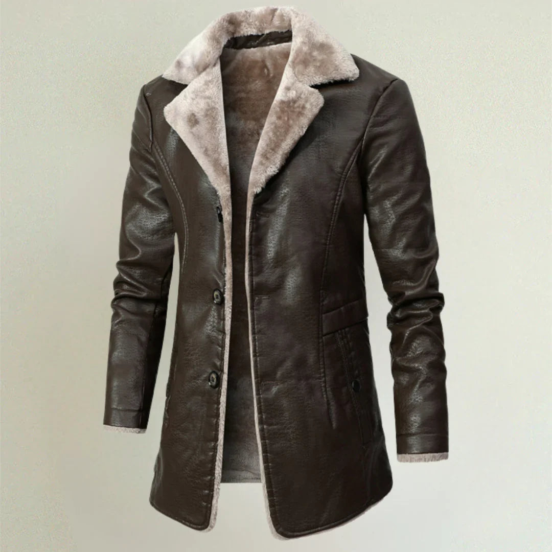 Leon | Men’s Winter Faux-Shearling Leather Coat