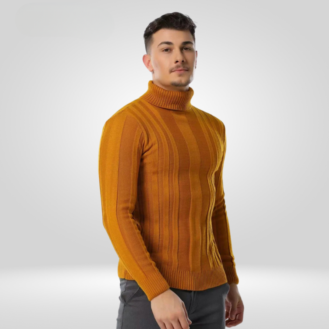 Ribbed Turtleneck Men’s Sweater