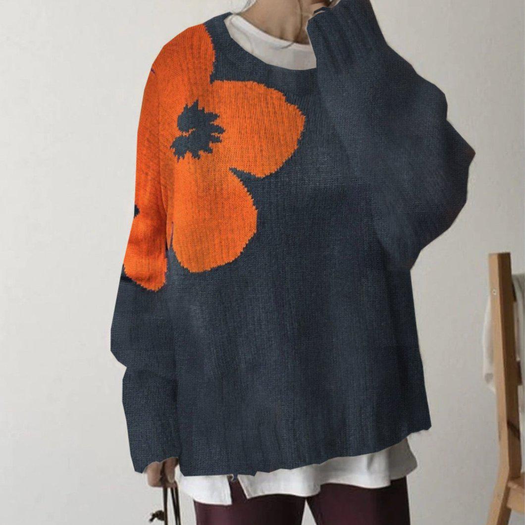 Ravine | Comfortable Floral Knit Sweater