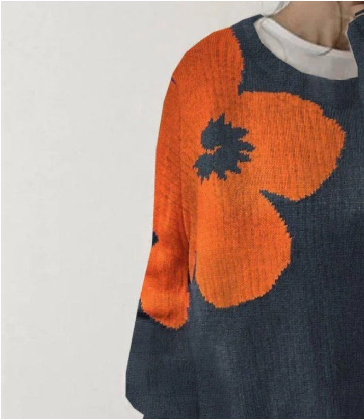 Ravine | Comfortable Floral Knit Sweater