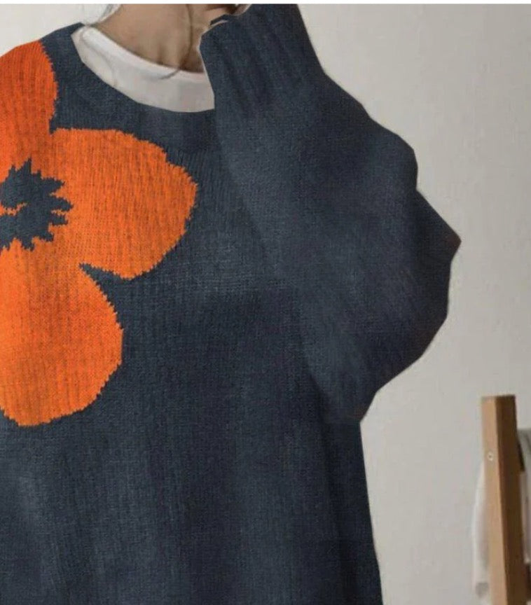 Ravine | Comfortable Floral Knit Sweater