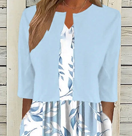 Greer | Floral Print Midi Dress with Matching Jacket