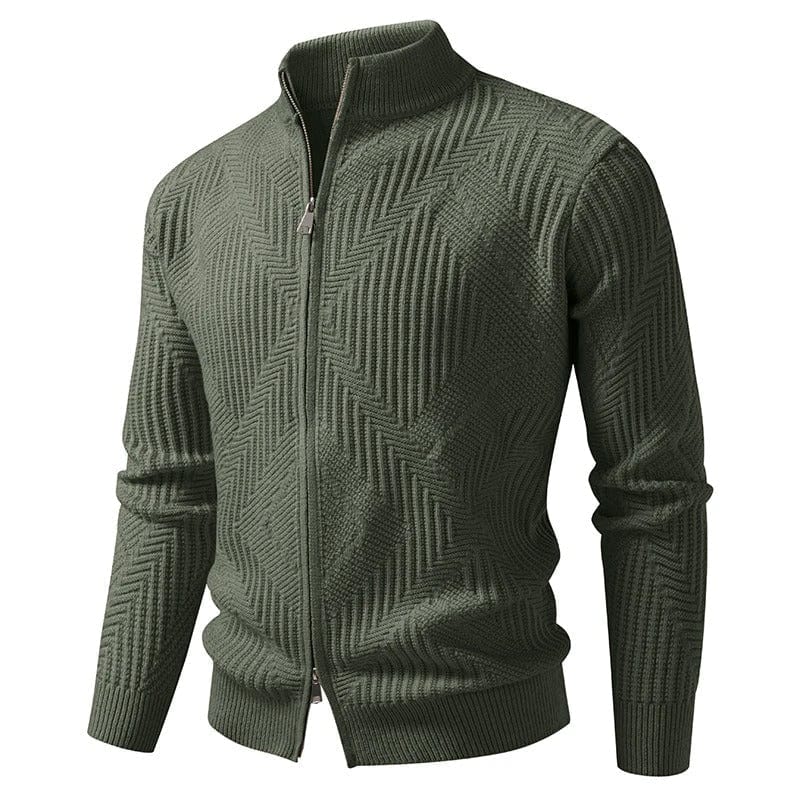 Men’s Textured Full-Zip Cardigan