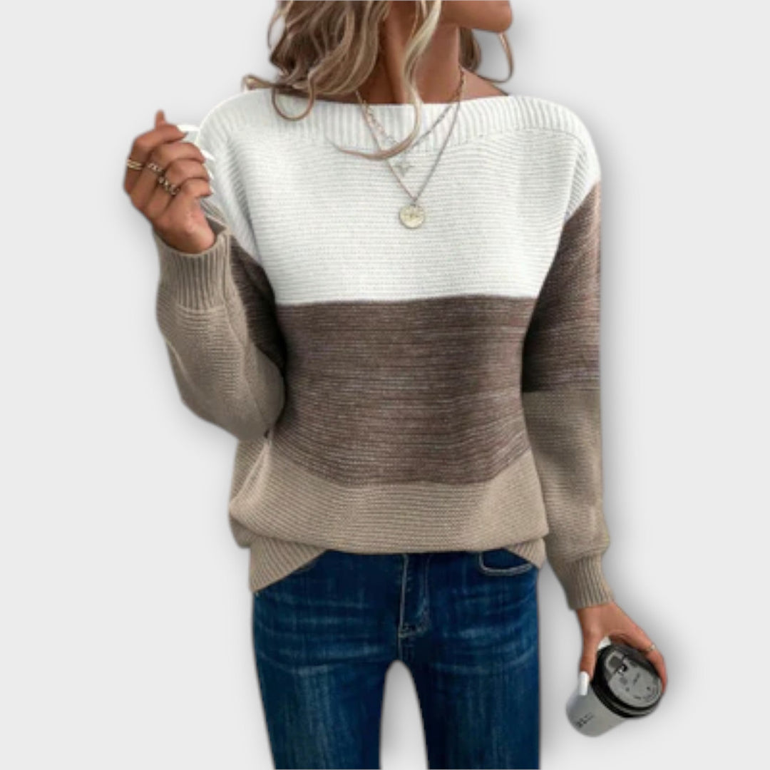 Isolde | Colorblock Knit Pullover Sweater