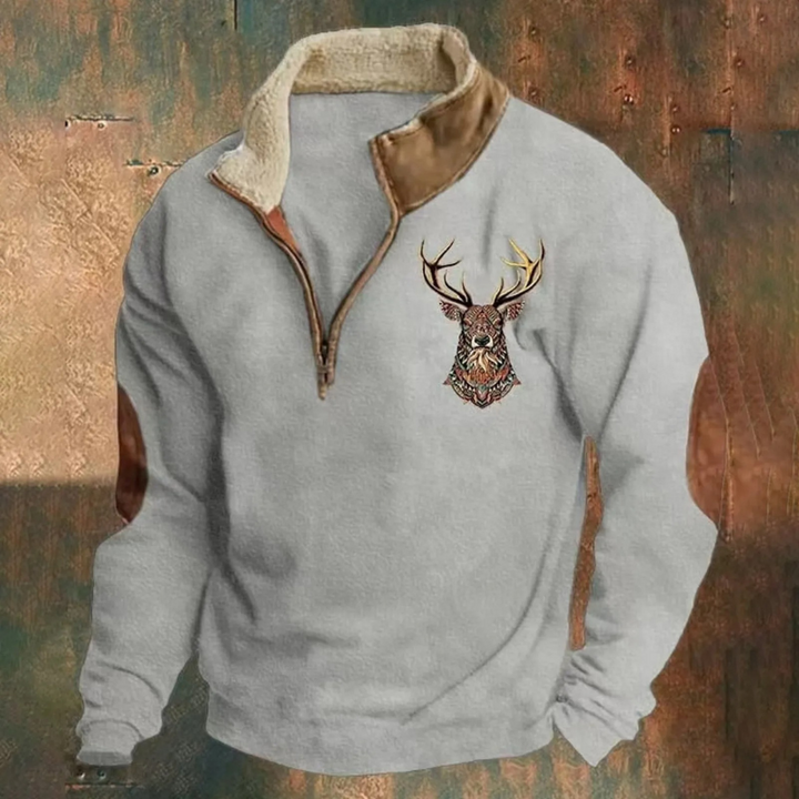 Men’s Embroidered Deer Pullover