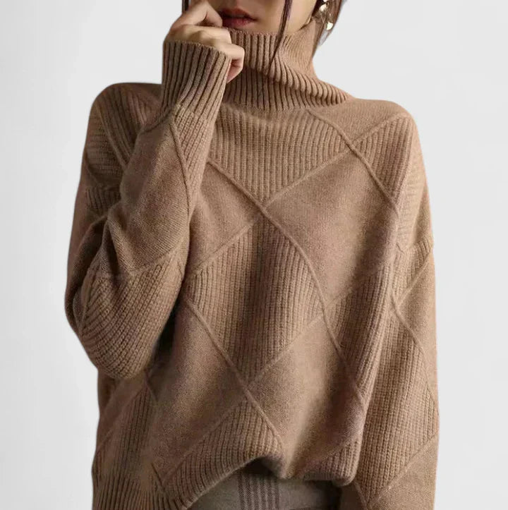 Elowen | Diamond-Knit Turtleneck Sweater