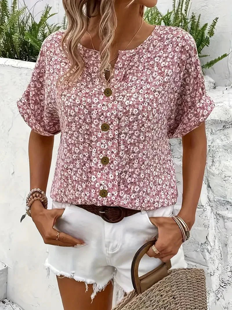 Elena | Wildflower Notch Blouse