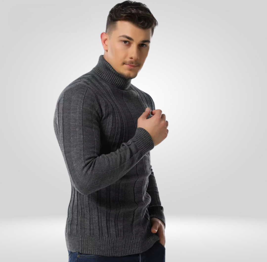 Ribbed Turtleneck Men’s Sweater