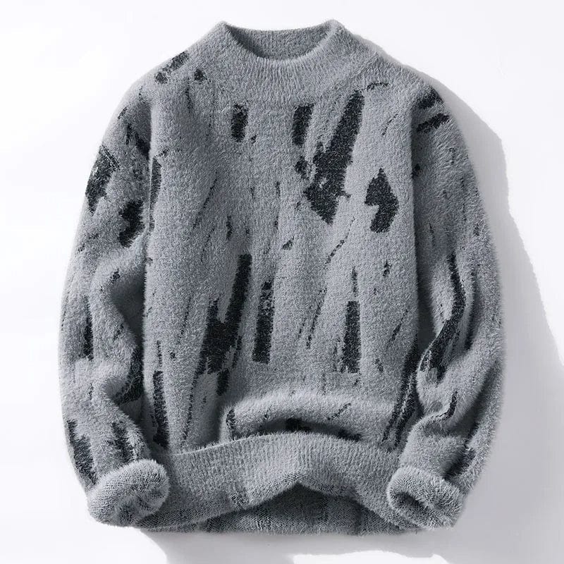 Fuzzy Abstract Knit Sweater