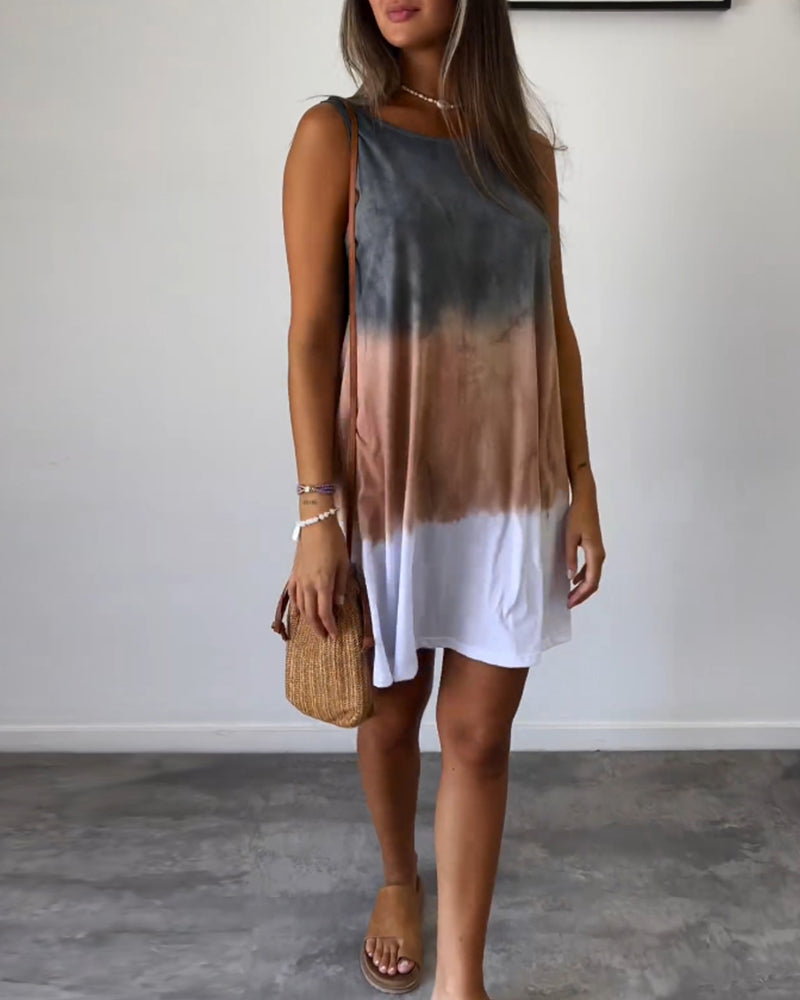 Mara | Women’s Ombre Sleeveless Swing Mini Dress