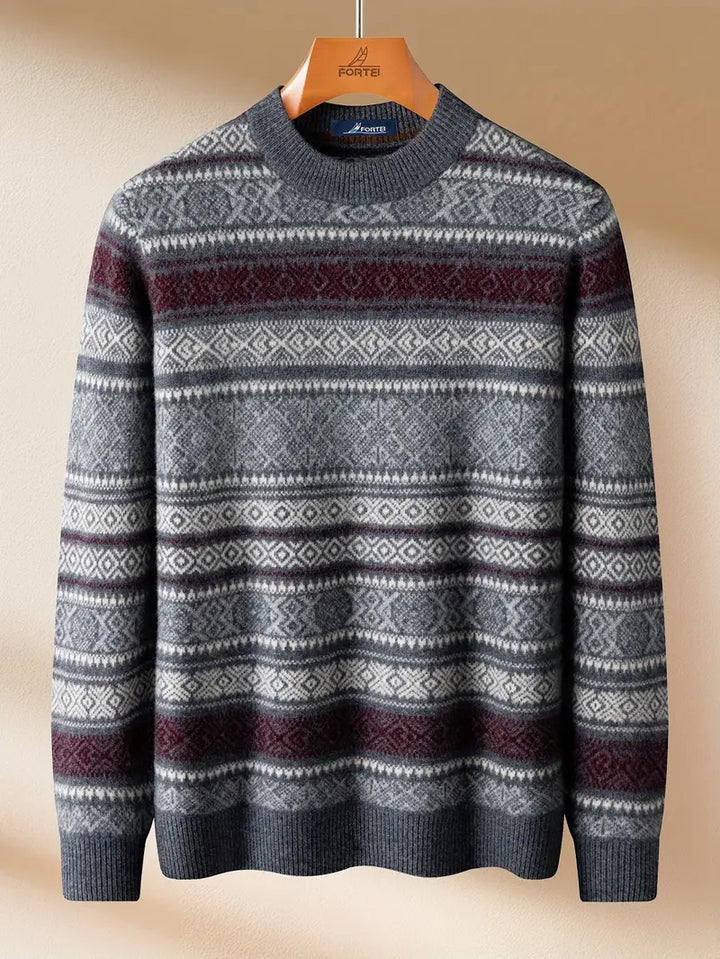 Patterned Crew Neck Men’s Sweater