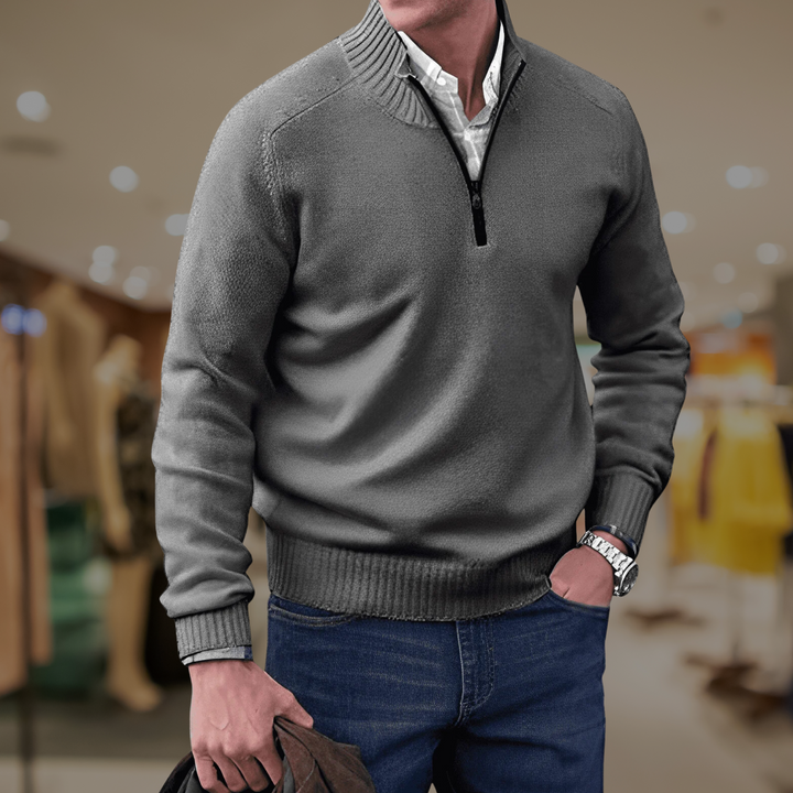 Classic Quarter-Zip Knit Sweater