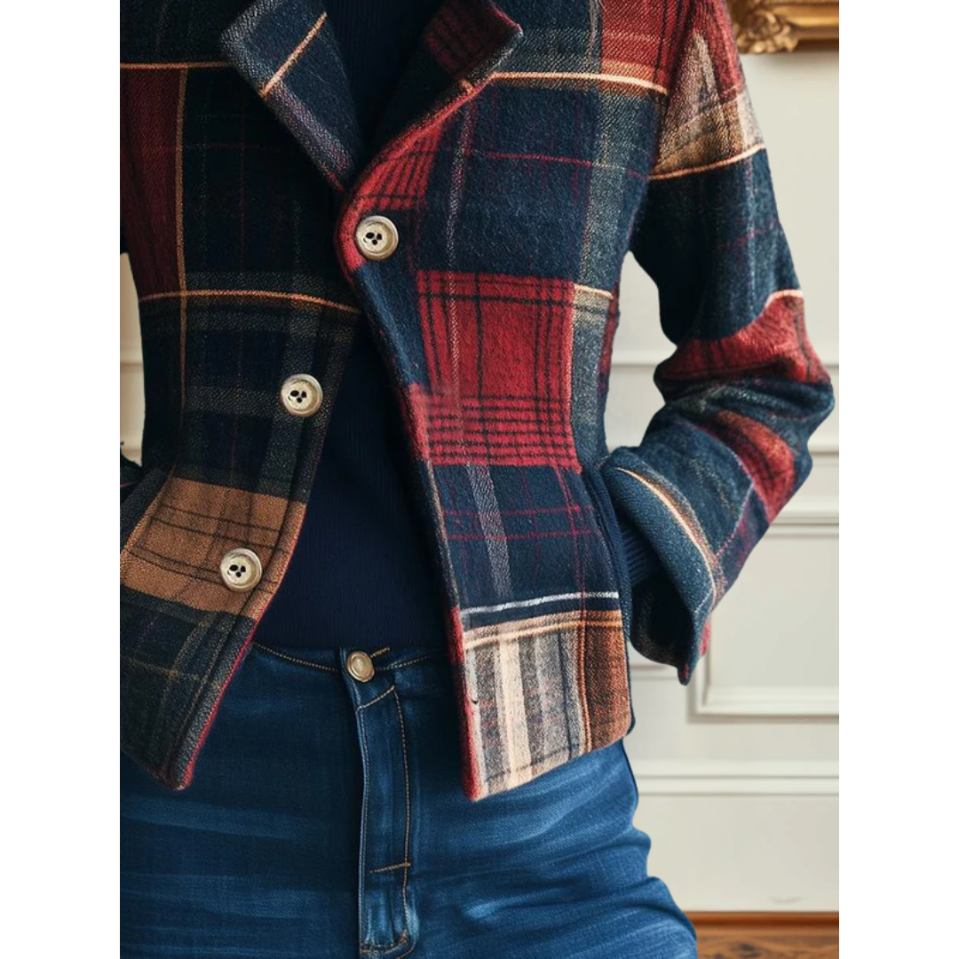 Aureliane | Chic Tailored Plaid Fall Jacket