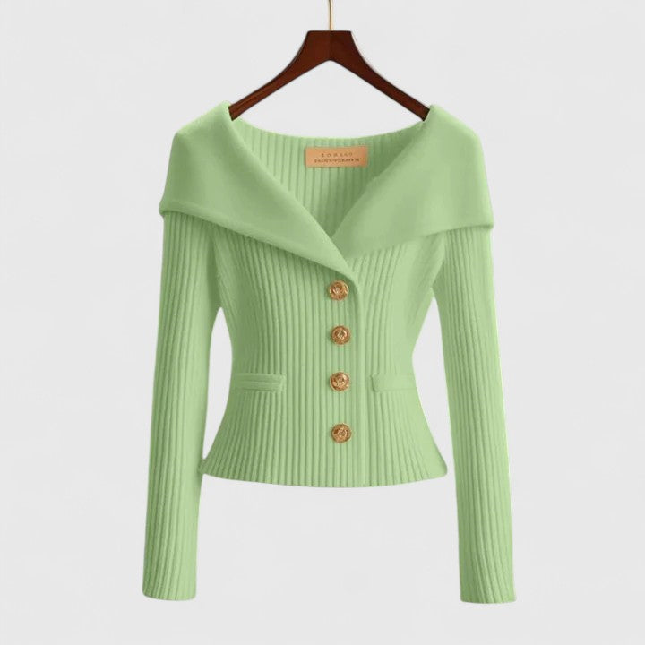 Delphine | Off-Shoulder Knit Blazer