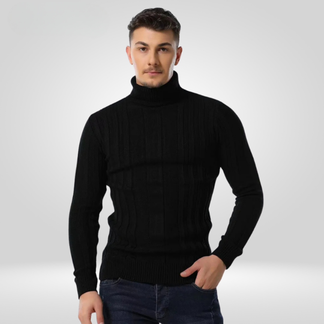 Ribbed Turtleneck Men’s Sweater