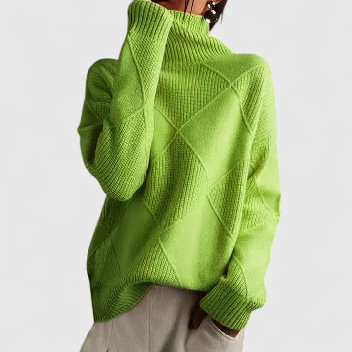 Elowen | Diamond-Knit Turtleneck Sweater