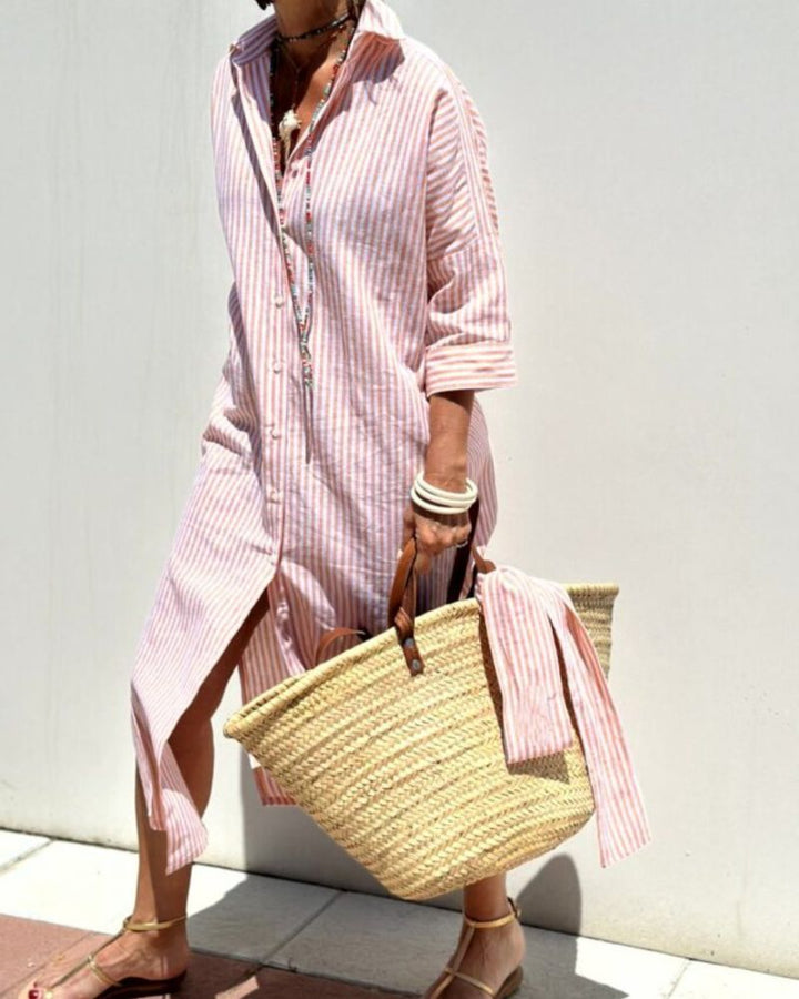Ophelia | Women Timeless Striped Summer Shirt Dress