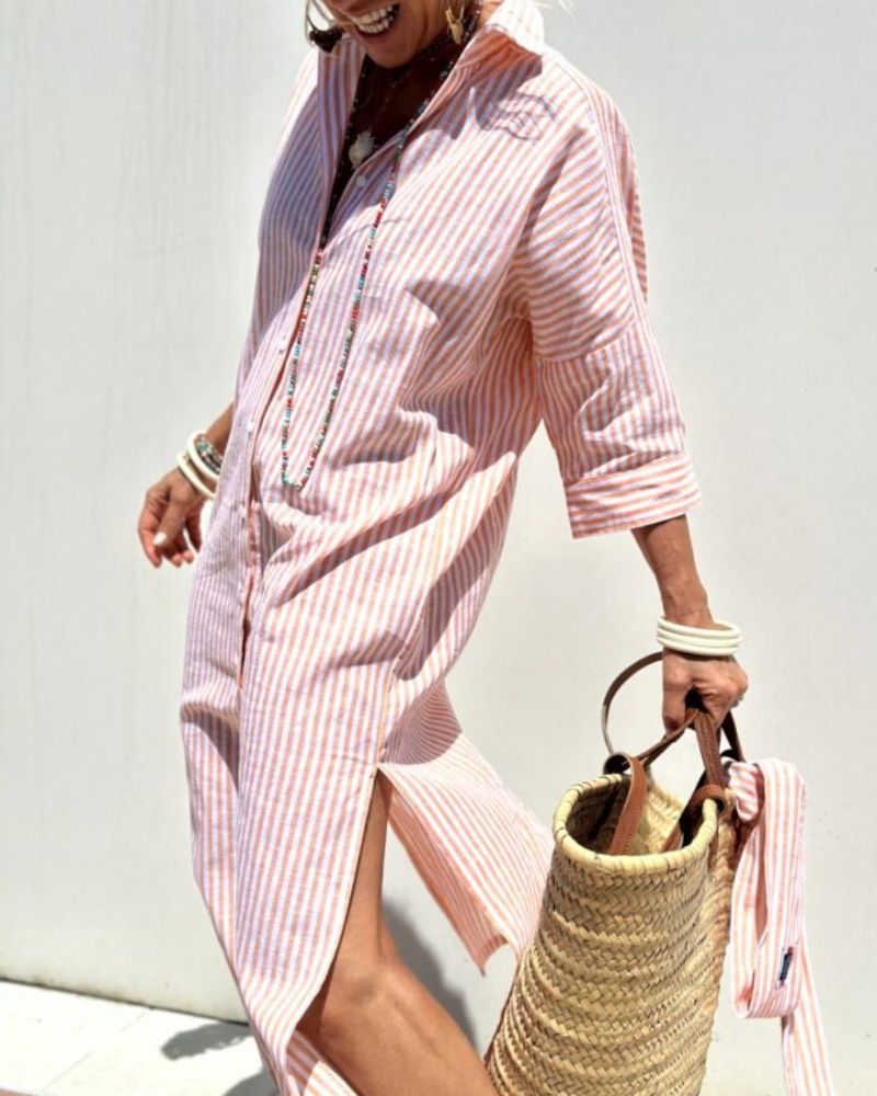Ophelia | Women Timeless Striped Summer Shirt Dress