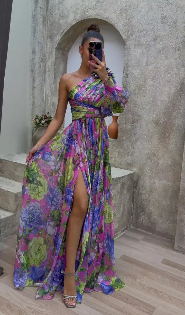 Michelle | Women’s Elegant Floral Slit Maxi Dress