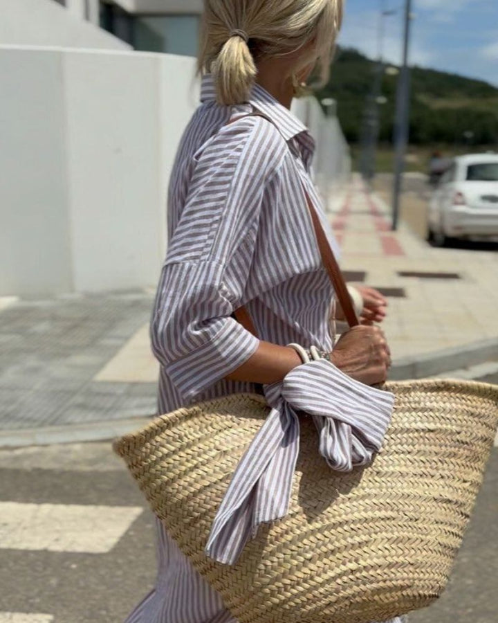 Ophelia | Women Timeless Striped Summer Shirt Dress