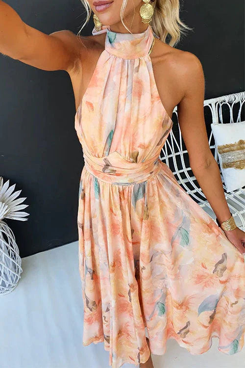 Polly | Women’s Summer Halter Floral Maxi Dress