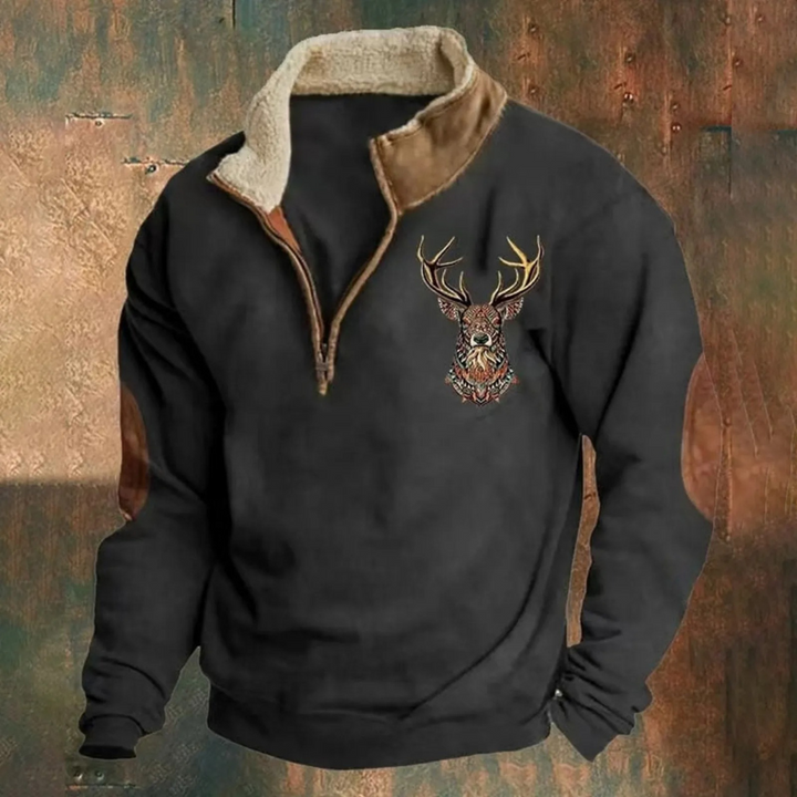 Men’s Embroidered Deer Pullover