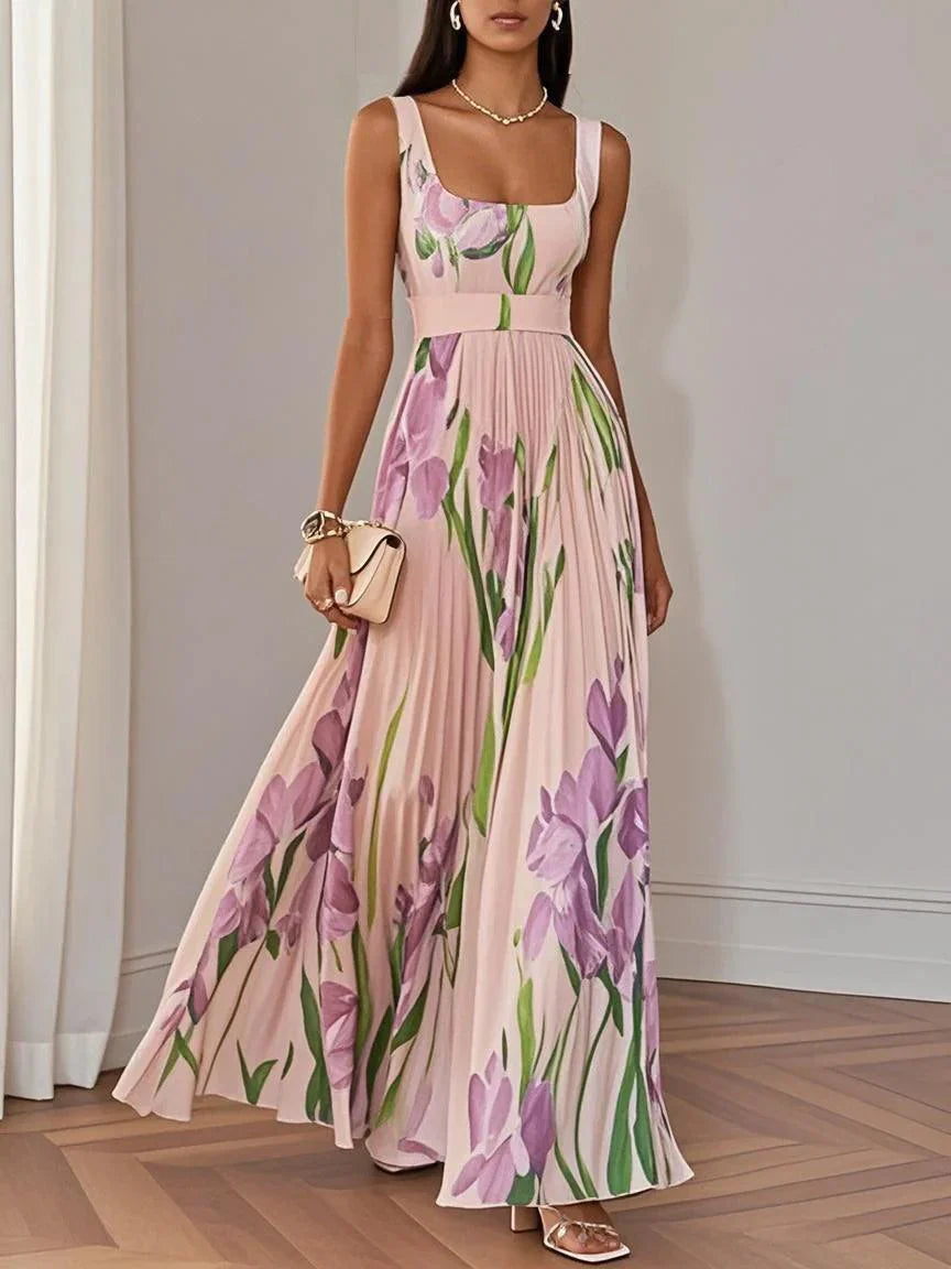 Floral Square-Neck Maxi Dress