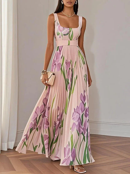 Floral Square-Neck Maxi Dress
