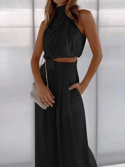 Skye | Women’s Sleeveless V-Neck Wide-Leg Co-ord Set