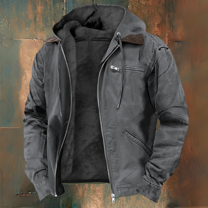 Men’s Hooded Winter Jacket with Warm Lining