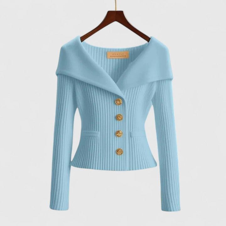 Delphine | Off-Shoulder Knit Blazer