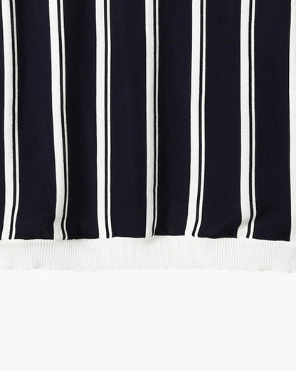 Rylan | Men’s Quarter-Zip Vertical Stripe Fine-Knit Polo