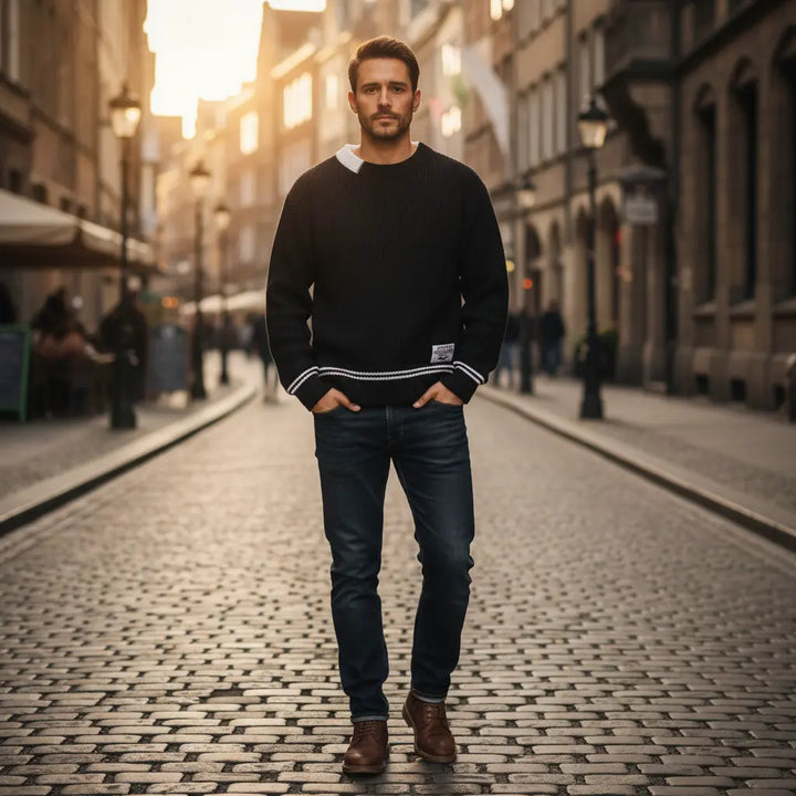 Men’s Ribbed Knit Pullover Sweater