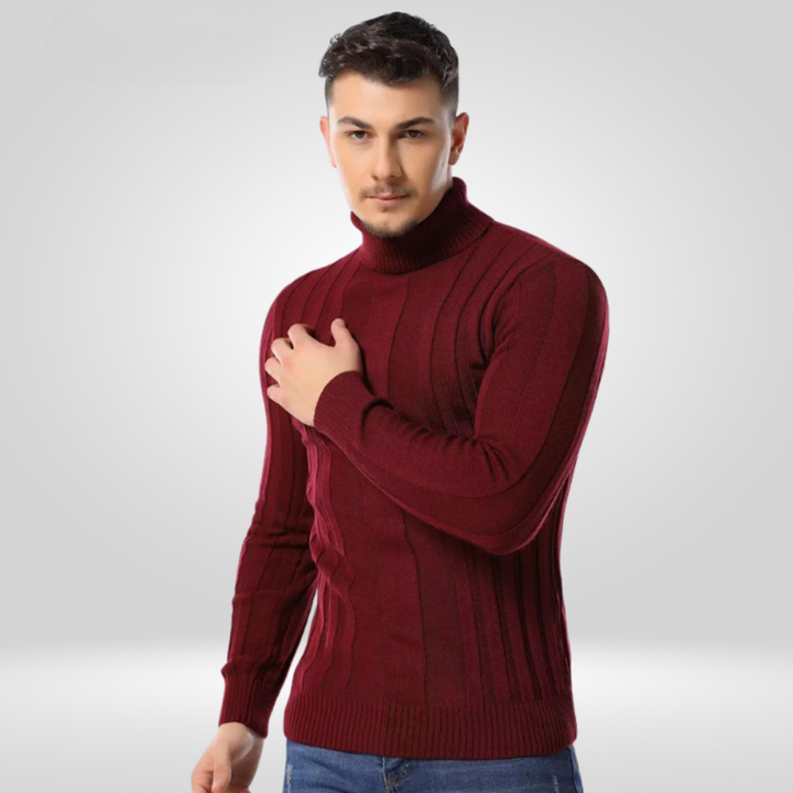 Ribbed Turtleneck Men’s Sweater