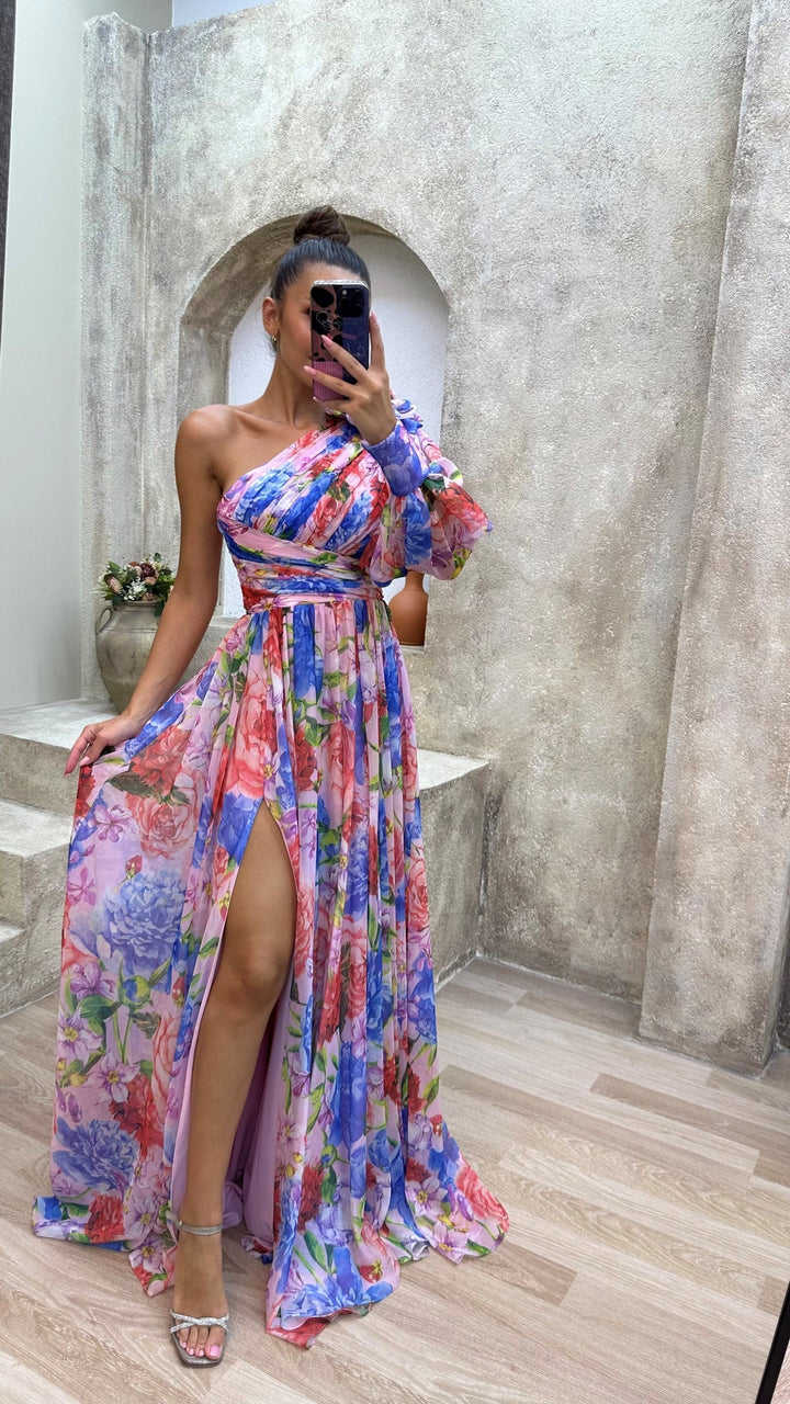 Michelle | Women’s Elegant Floral Slit Maxi Dress