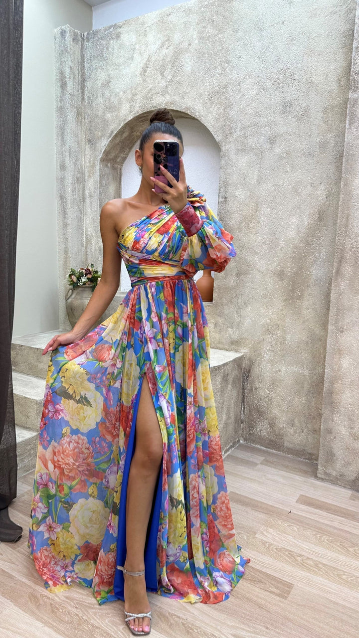 Michelle | Women’s Elegant Floral Slit Maxi Dress